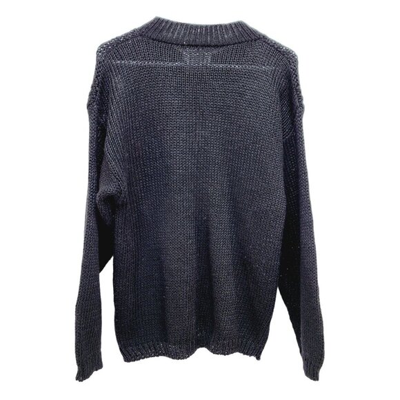 CSL Women's Christmas Sweater Hand Knit Embroidered Cherry Stix Size M black - Picture 2 of 9